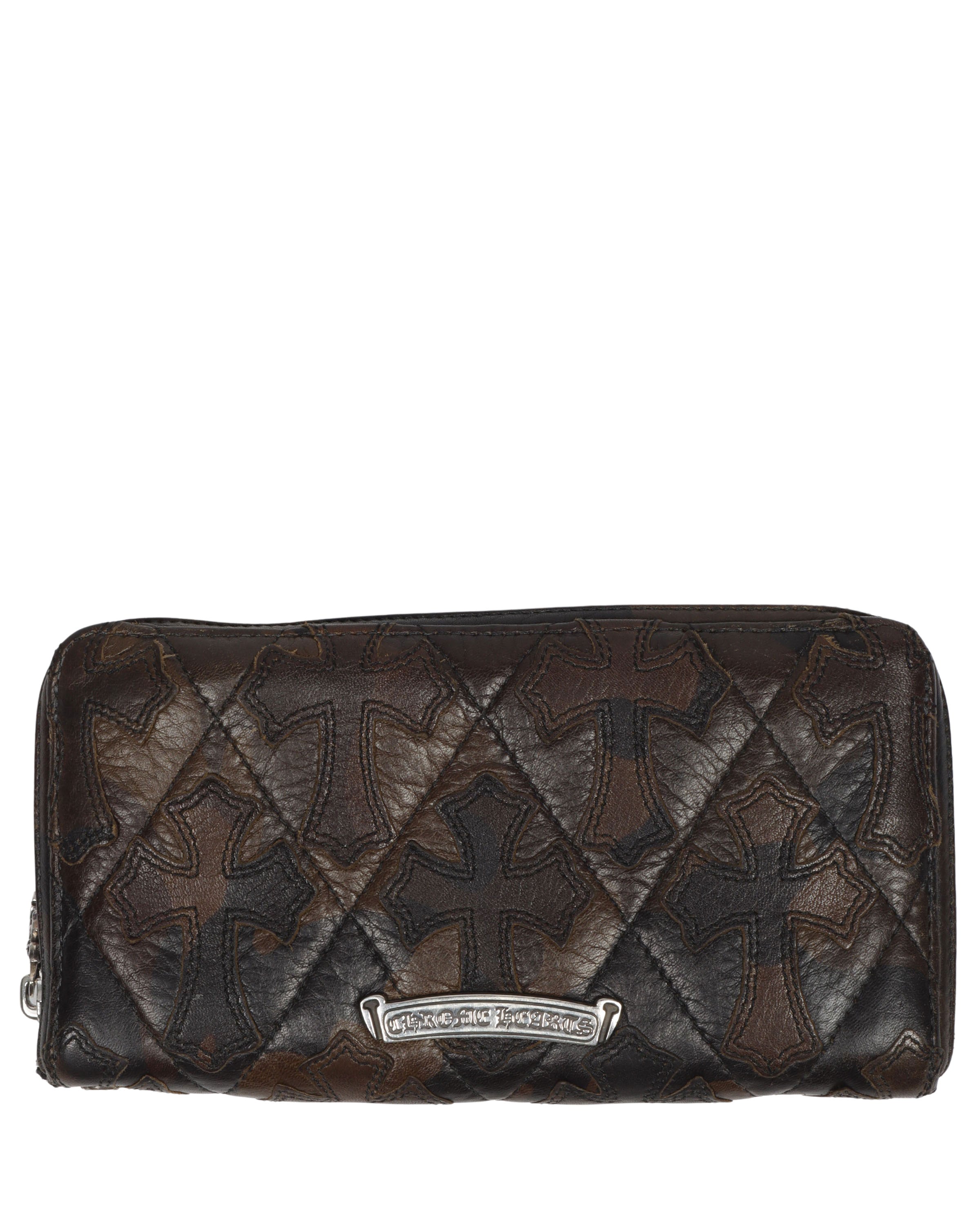Camouflage Leather Cross Patch Wallet