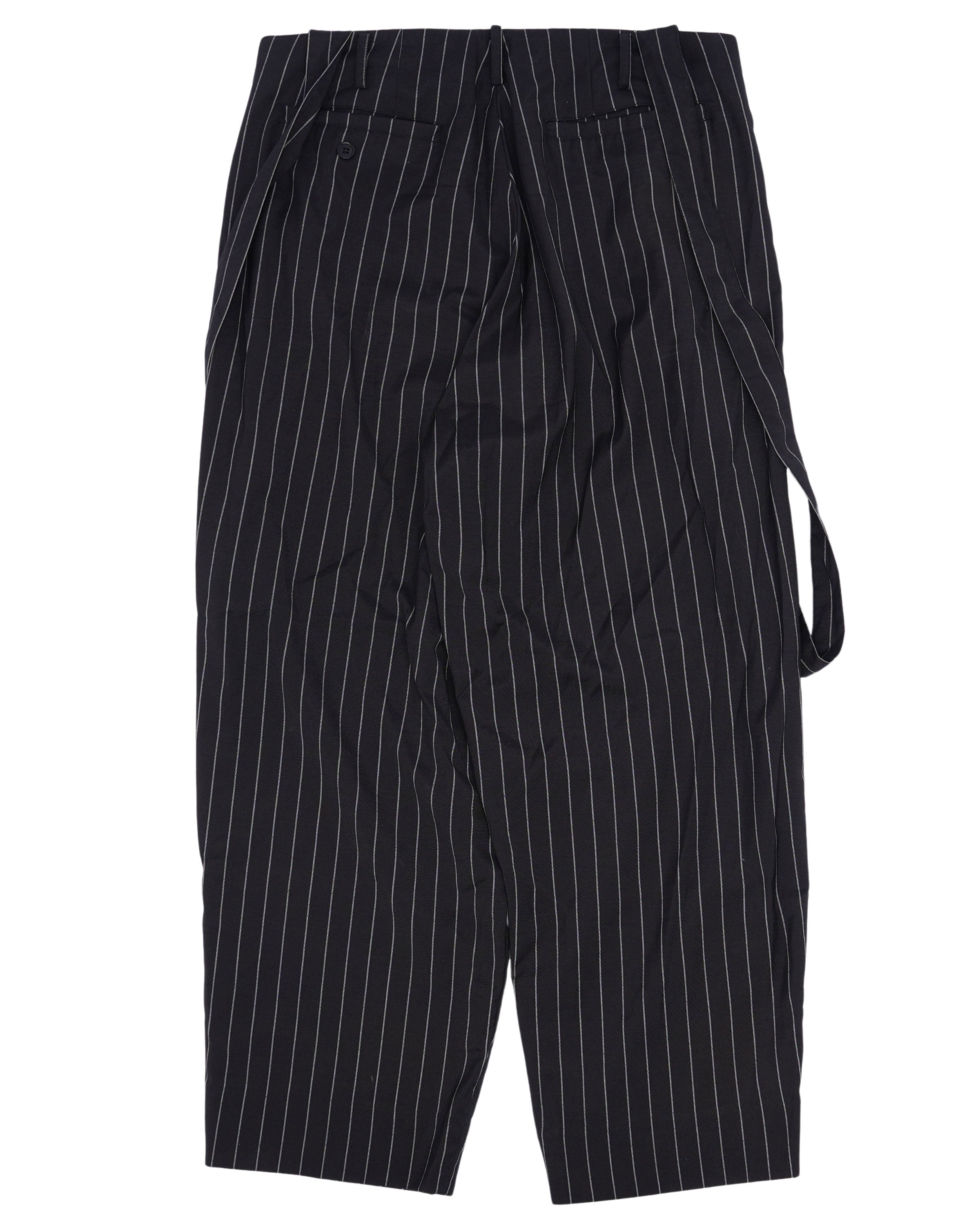 Pinstripe Wool Suspender Trousers