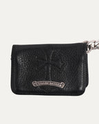 Cross Patch Bifold Wallet with Cuban Link Chain