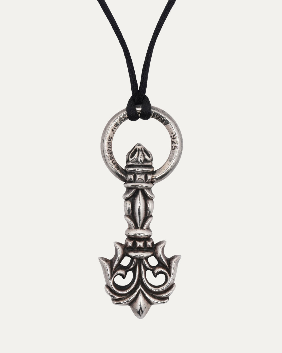 Filigree Pull Pendant on Silk Necklace