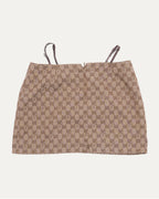 Palace Monogram Canvas Mini Skirt with Lace and Crystal Details
