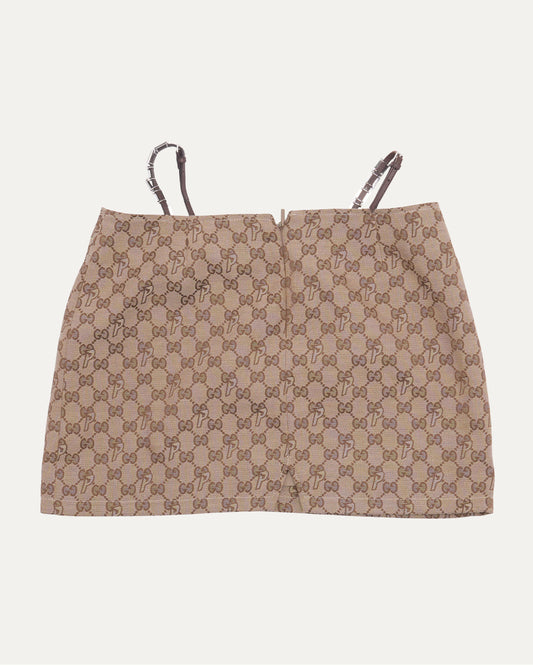 Palace Monogram Canvas Mini Skirt with Lace and Crystal Details