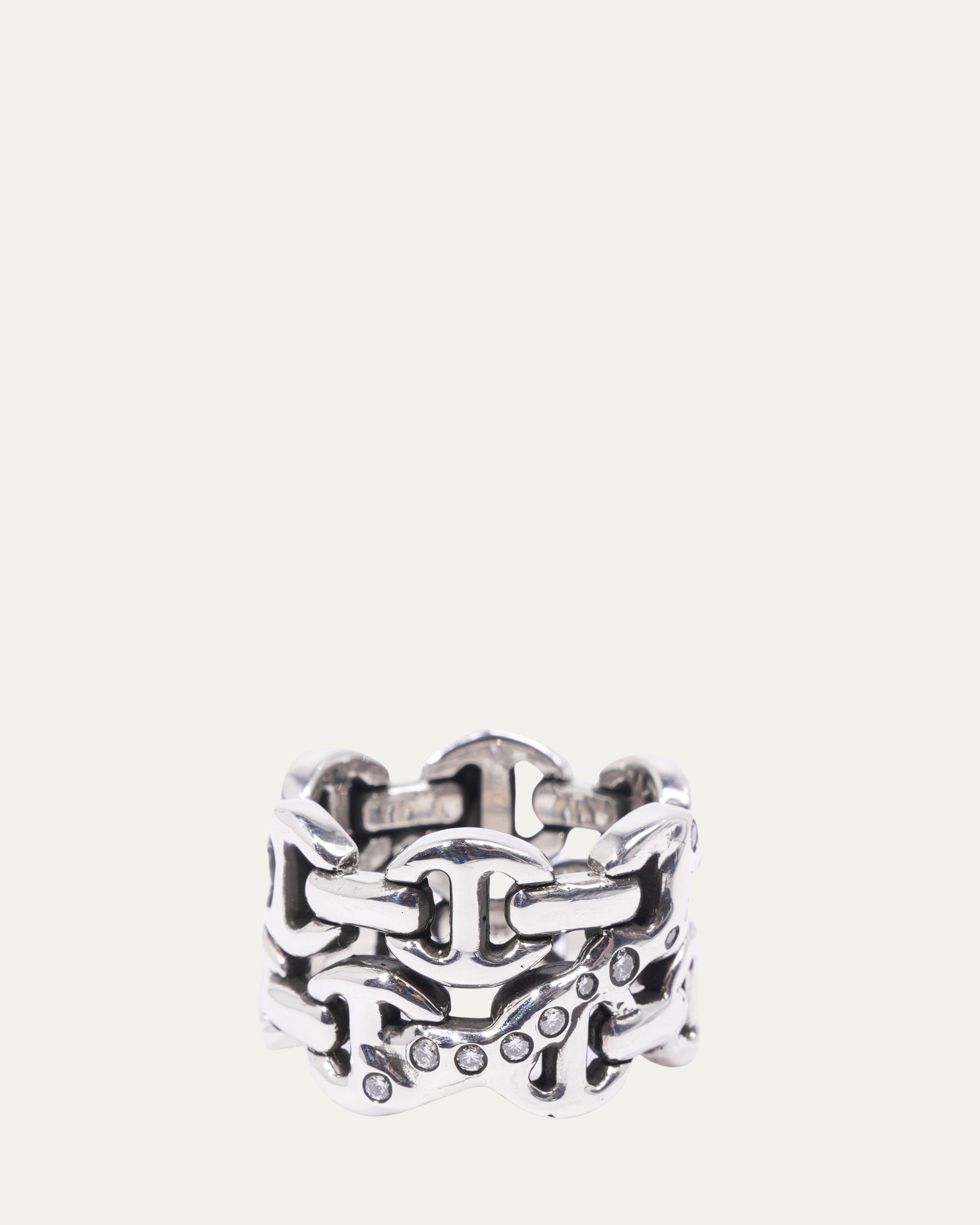 Sacred Melted Series Double Brute Tri-Link Ring w/ Diamonds