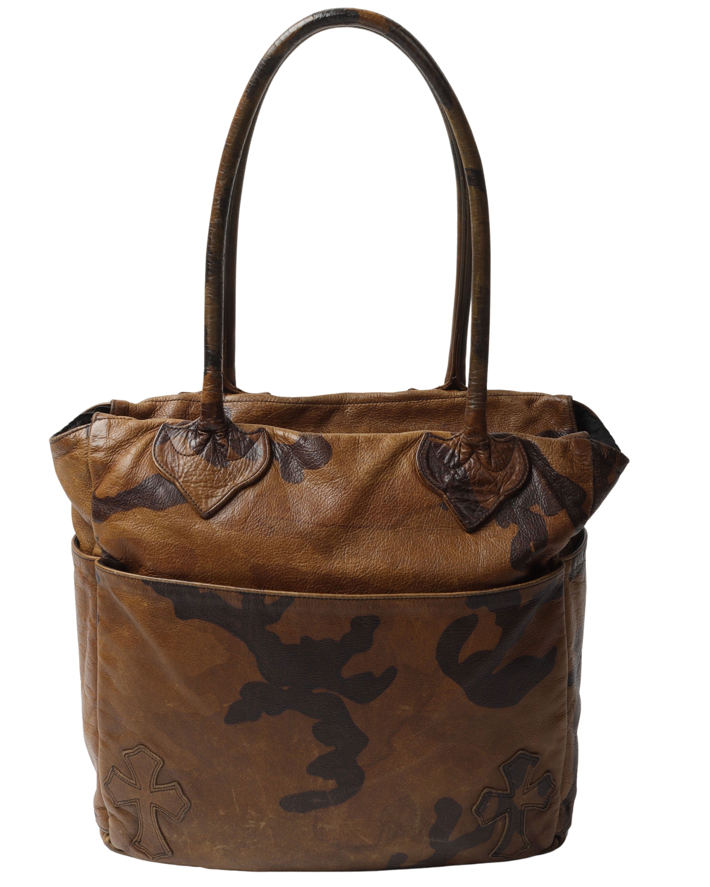 Camouflage Cross Patch Leather Bag