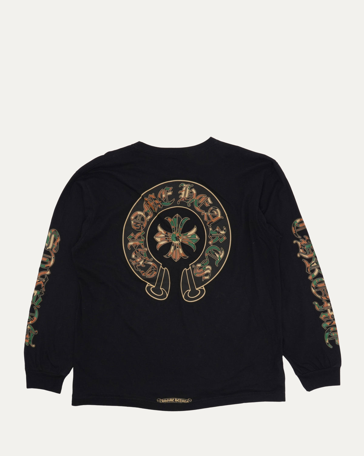 Camouflage Cemetery Cross Long Sleeve Pocket T-Shirt