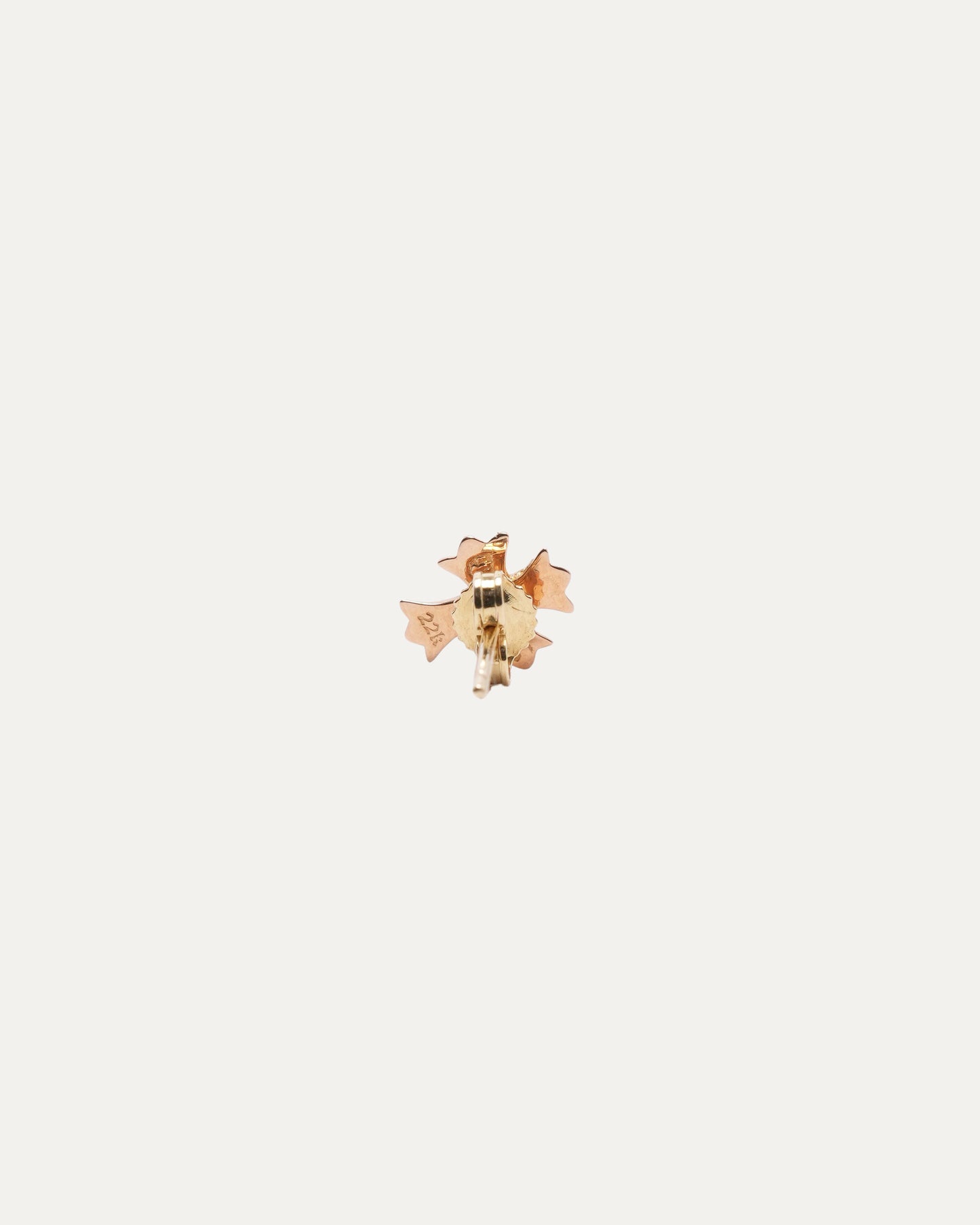 Gold and Diamond Cross Stud Earring