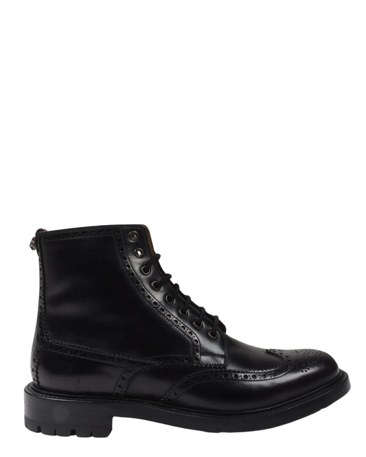Brogue Detail Leather Boots