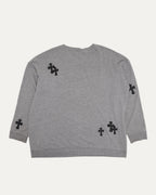 Cotton Blend Cross Patch Crewneck Sweatshirt