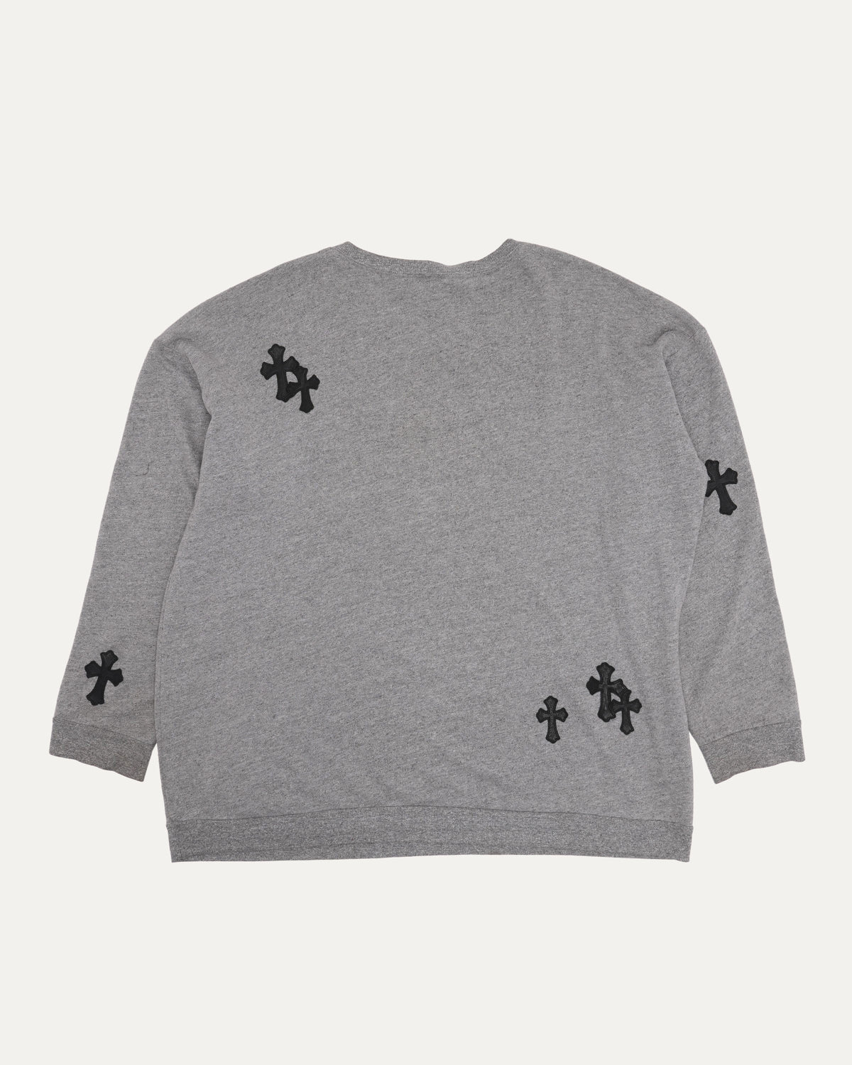 Cotton Blend Cross Patch Crewneck Sweatshirt