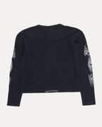 Vintage Women's Floral Cross V-Neck Long Sleeve T-Shirt