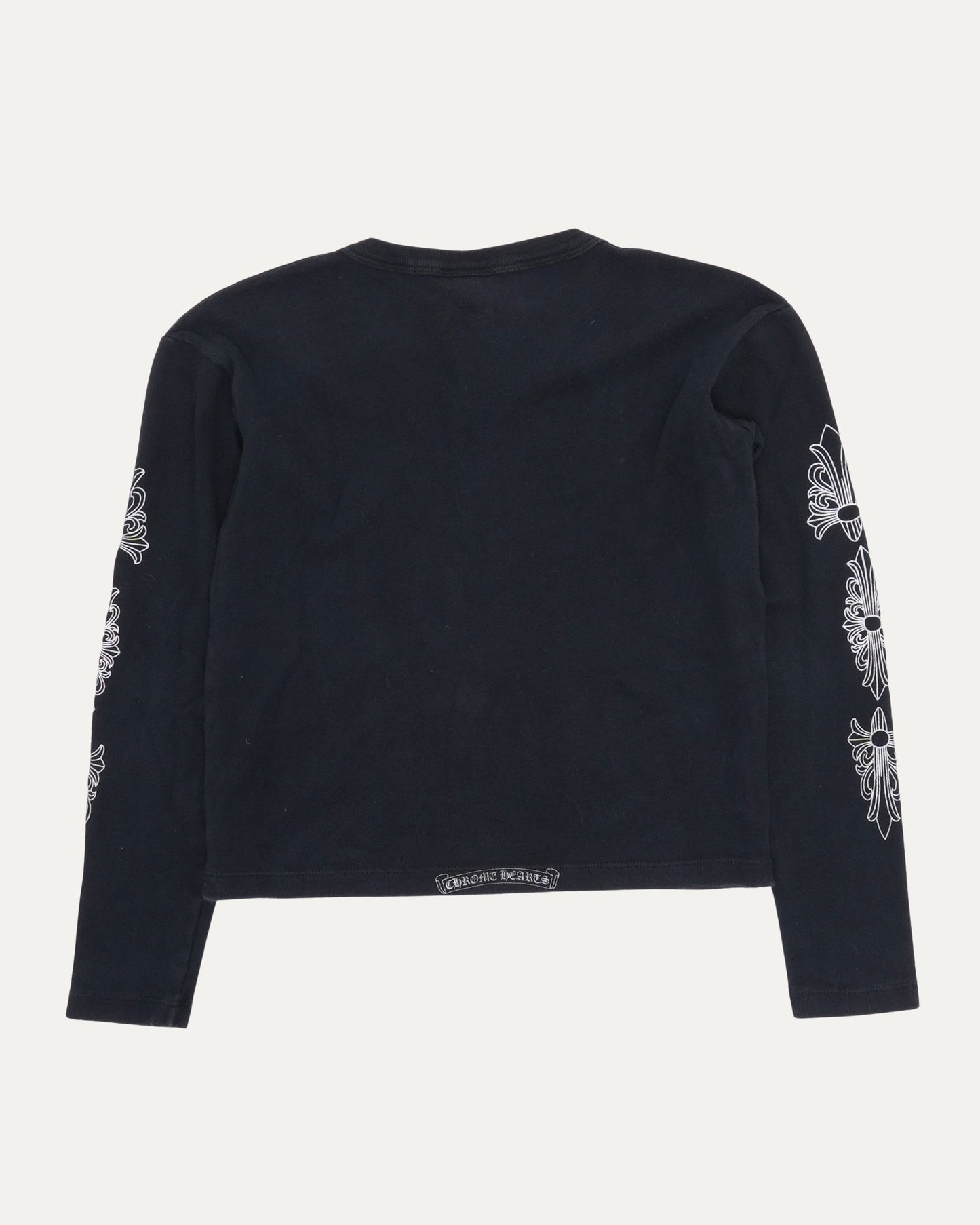 Vintage Women's Floral Cross V-Neck Long Sleeve T-Shirt