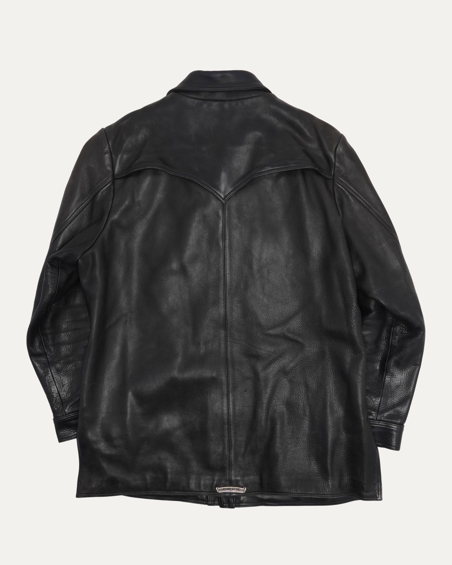 Leather Western Claw Button Jacket