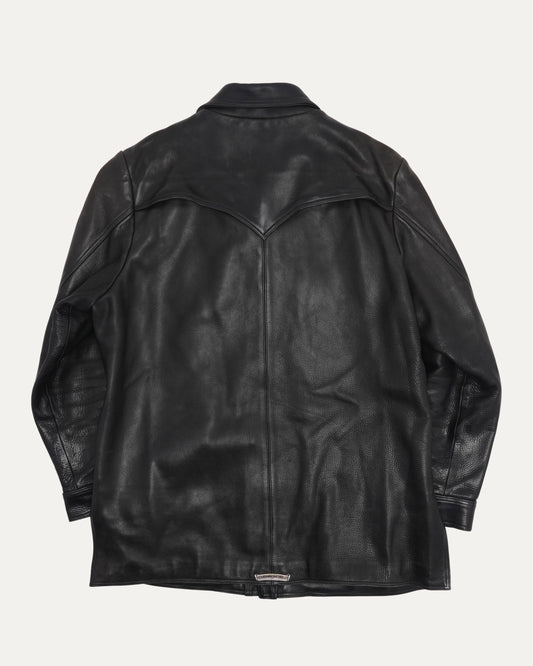 Leather Western Claw Button Jacket