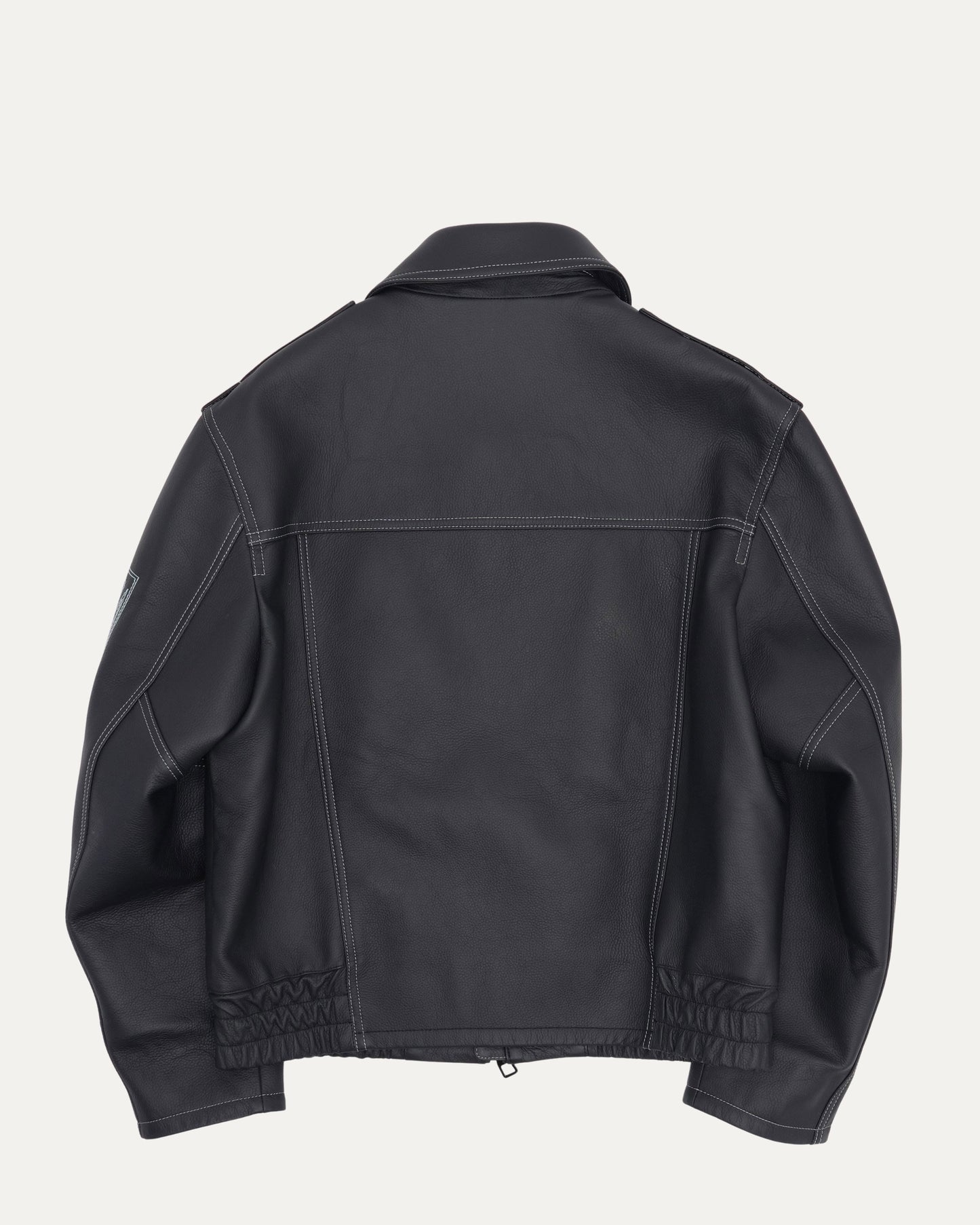 Frequency Embroidered Leather Jacket