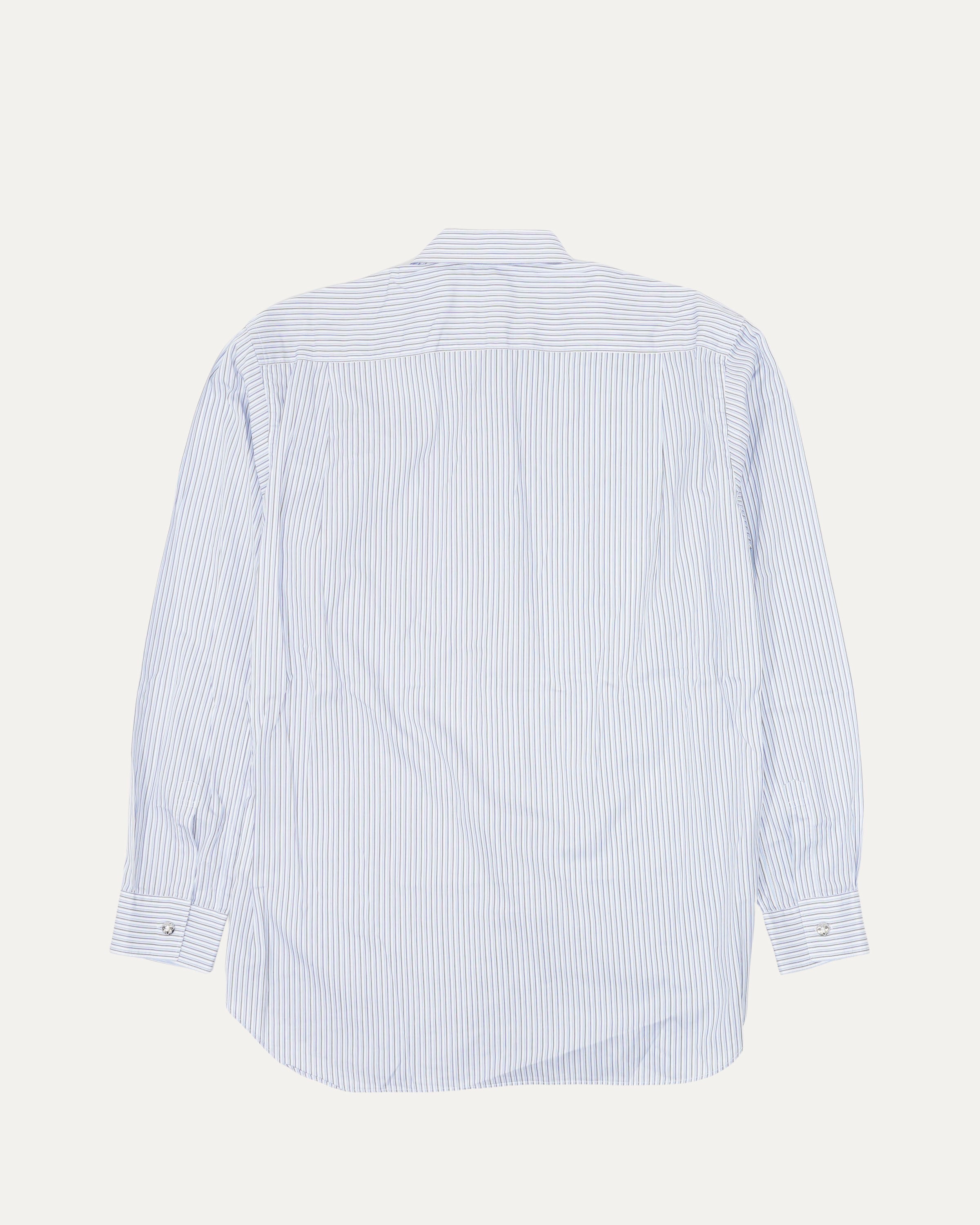 Comme Des Garcons SHIRT Silver Embellished Striped Shirt