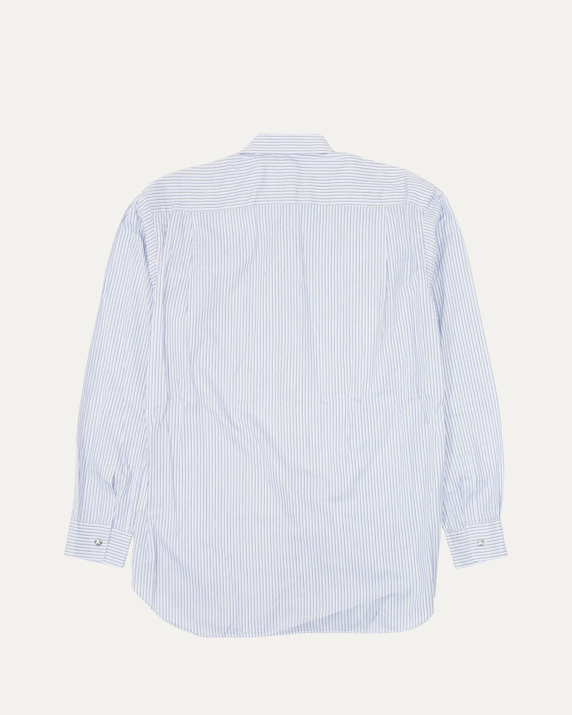 Comme Des Garcons SHIRT Silver Embellished Striped Shirt