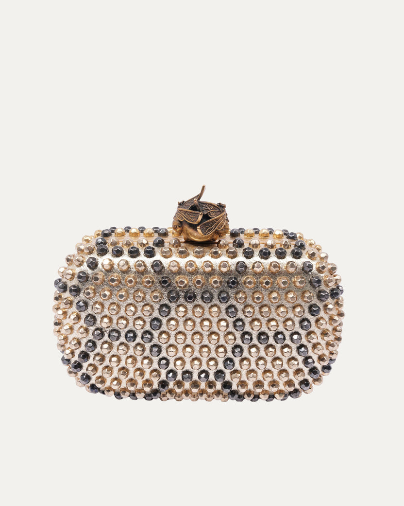 Bee Punk Skull Studded Clutch