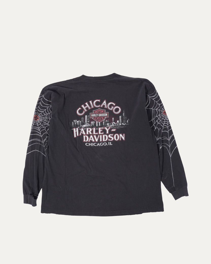 Harley Davidson Chicago Spider Web Long Sleeve T-Shirt