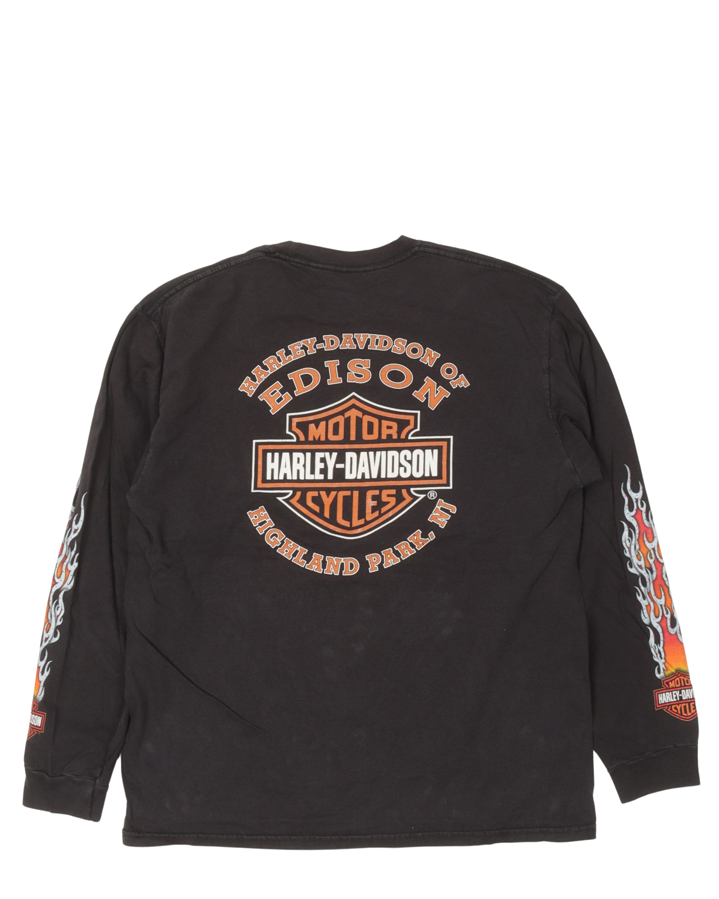 Harley Davidson Flames Long Sleeve T-Shirt