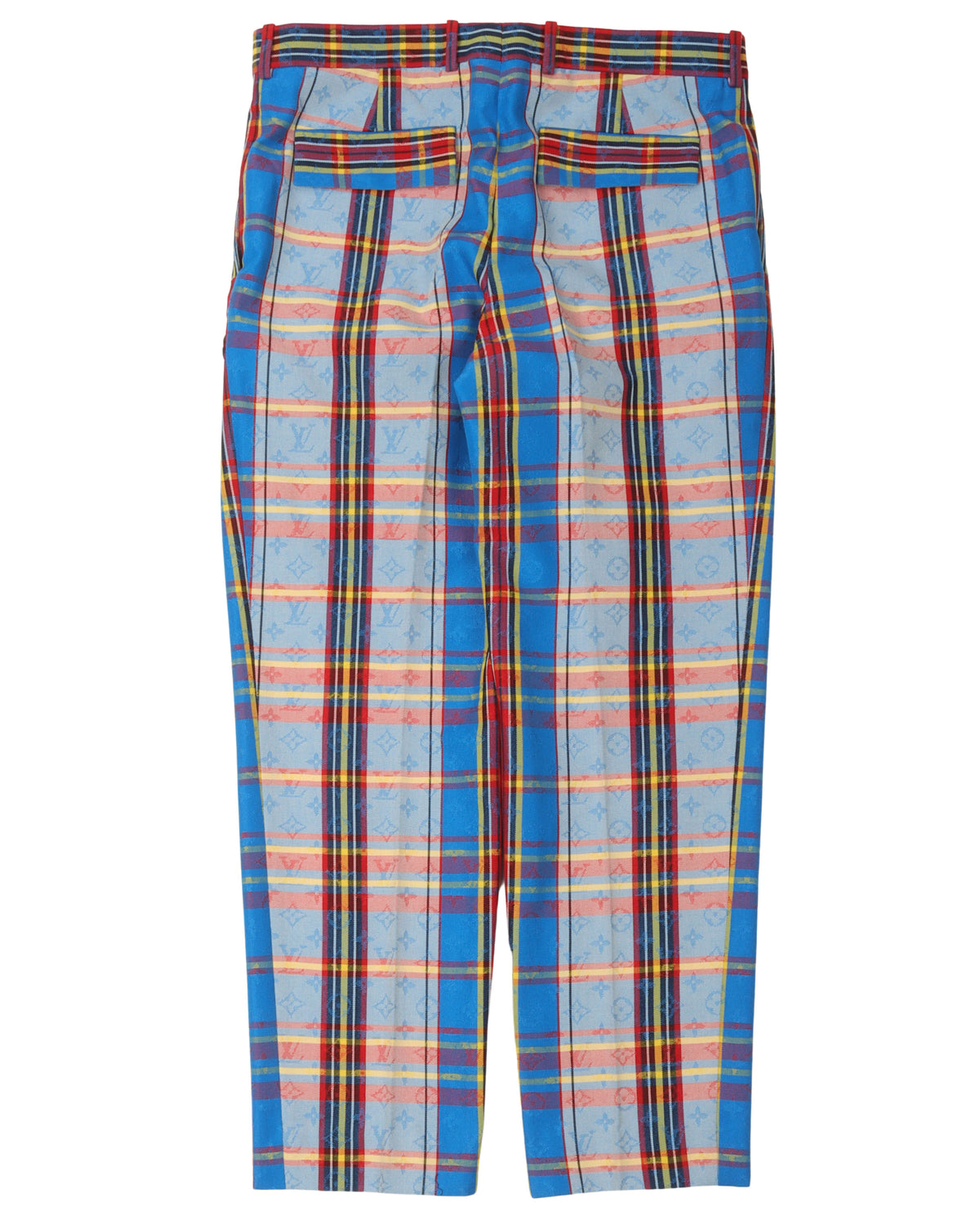 Monogram Check Pleated Pants