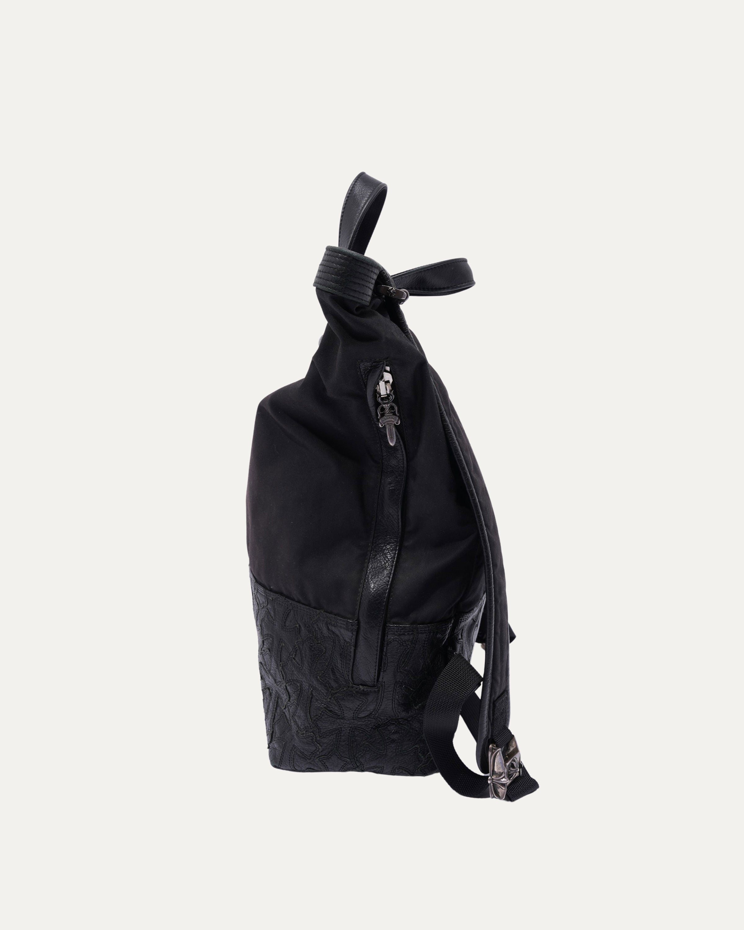 Cross Patch Two Way Zipper Backpack