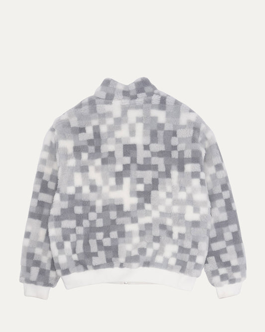 Damier Fleece Zip Up Sweatshirt