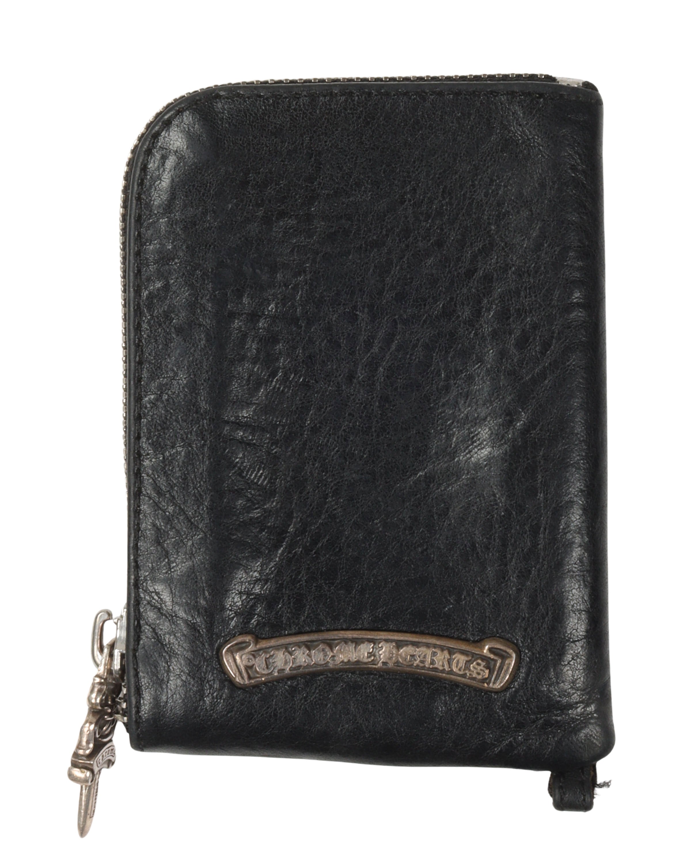 Leather Cross Patch Zip Wallet