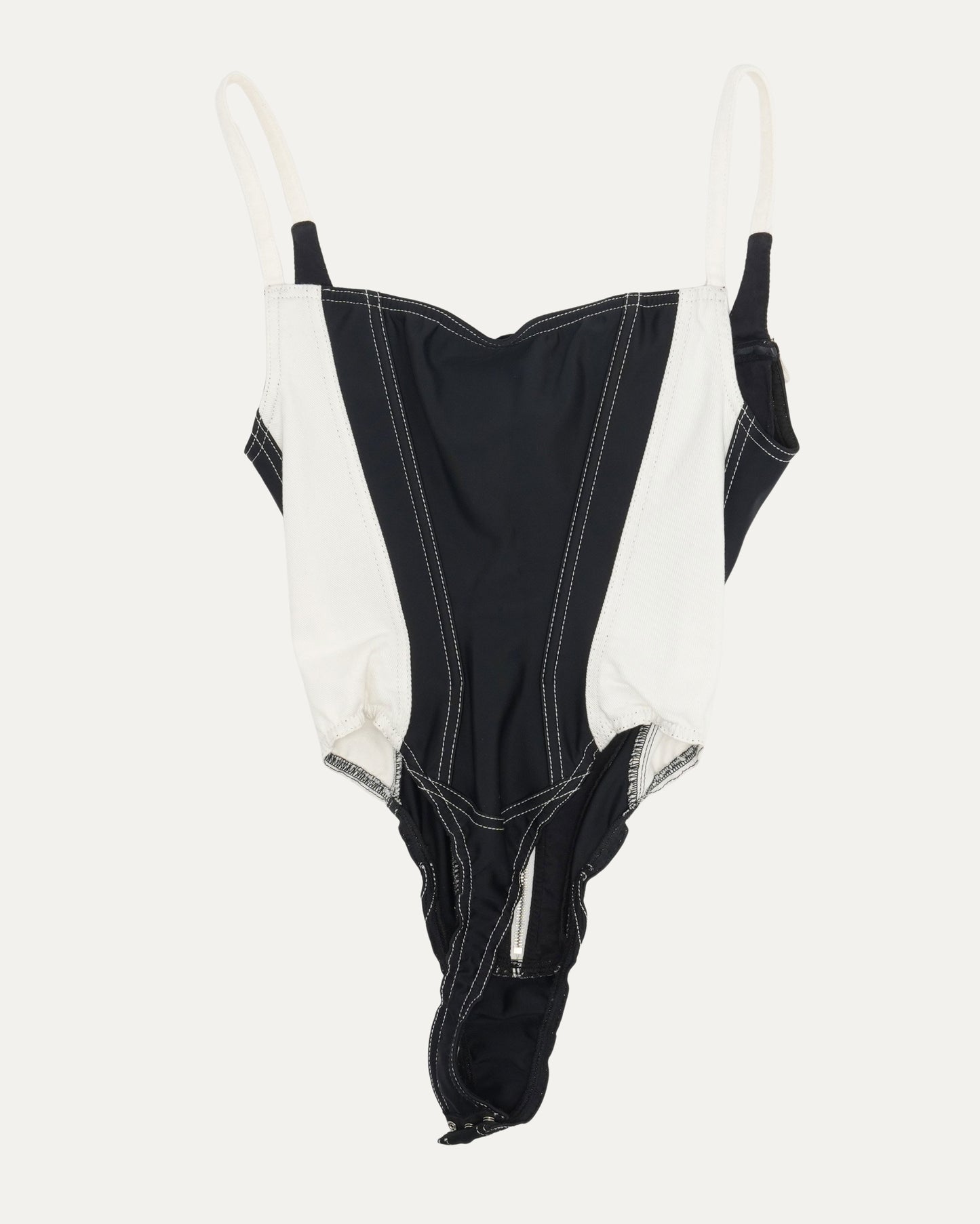 Denim Paneled Bodysuit