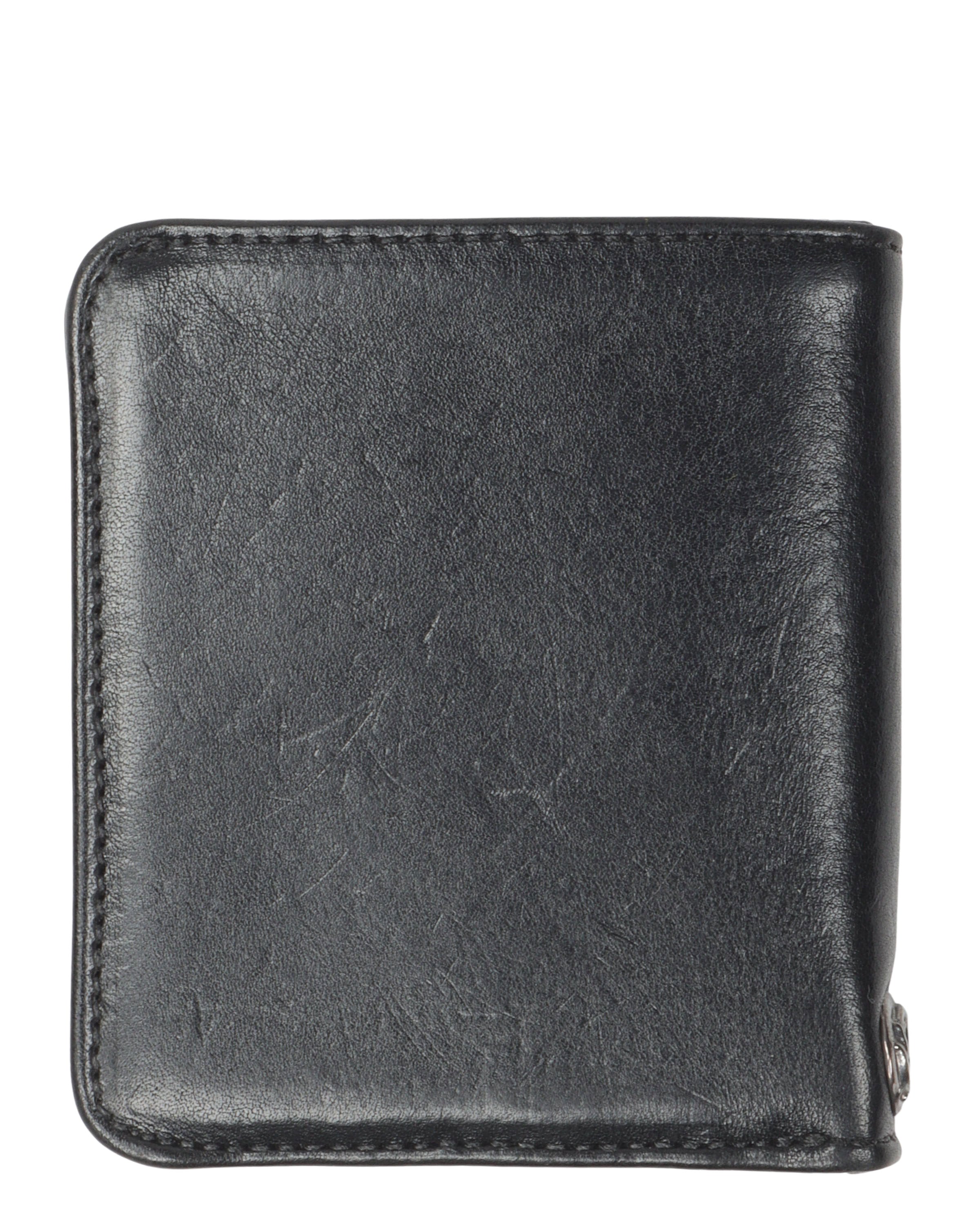 Leather Silver Cross Patch Wallet