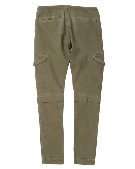 Army Stretch Denim Long Cargo Pant
