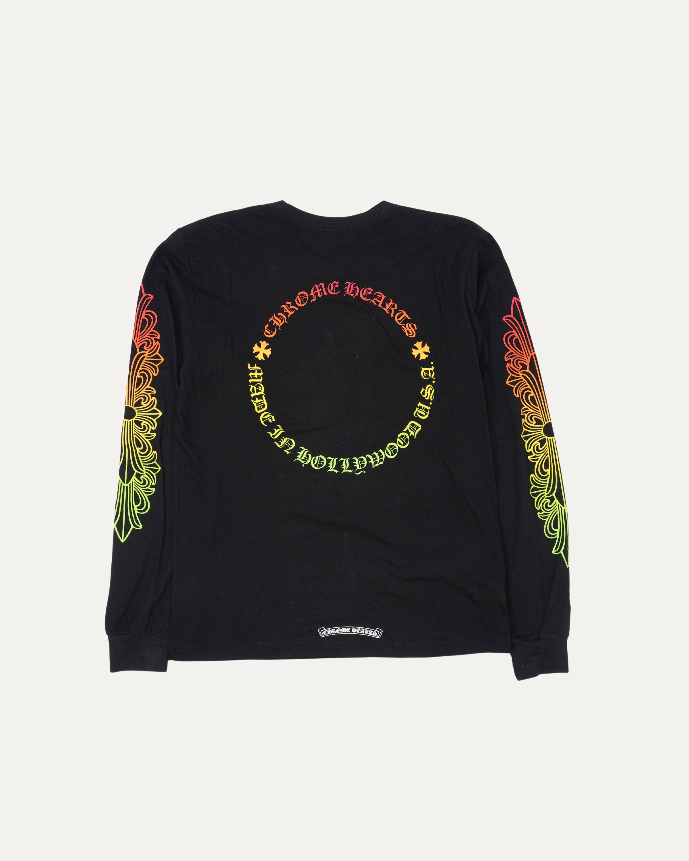 Gradient Floral Circle Long Sleeve T-Shirt