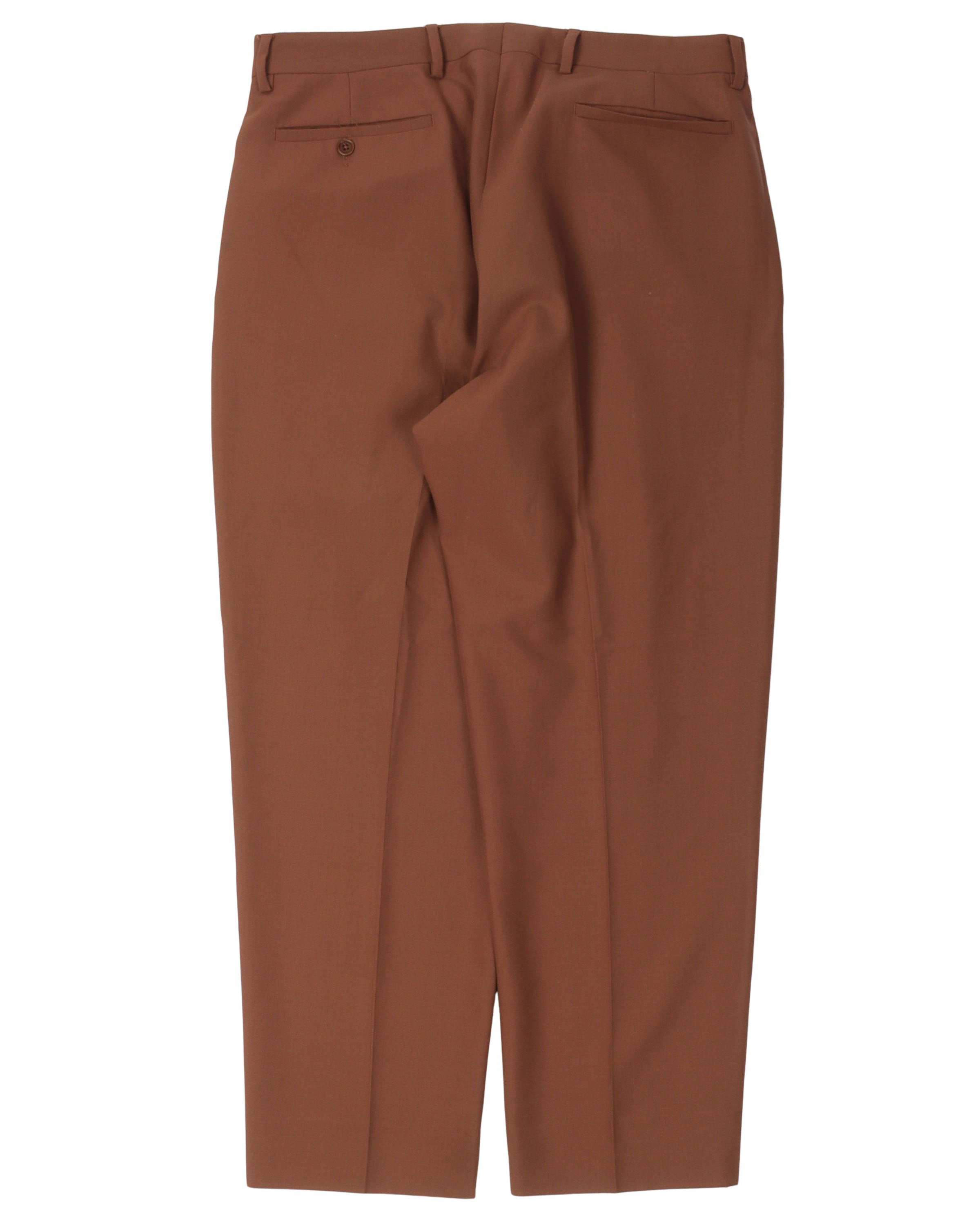 Pleated Wool Blend Trousers