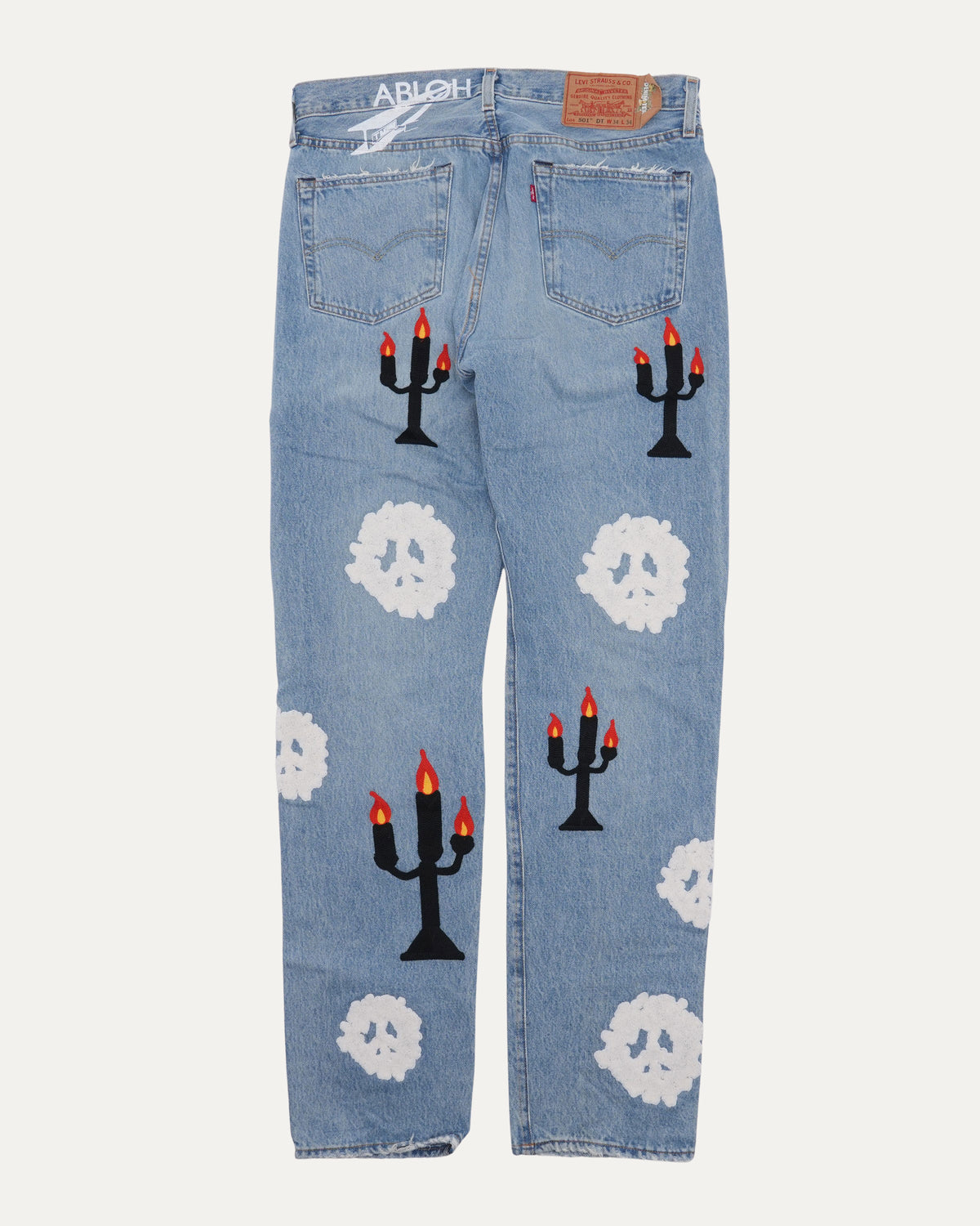 Virgil Abloh 'Message in a Tear' Embroidered Jeans