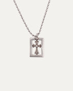 Framed Cross Pendant on Ball Chain
