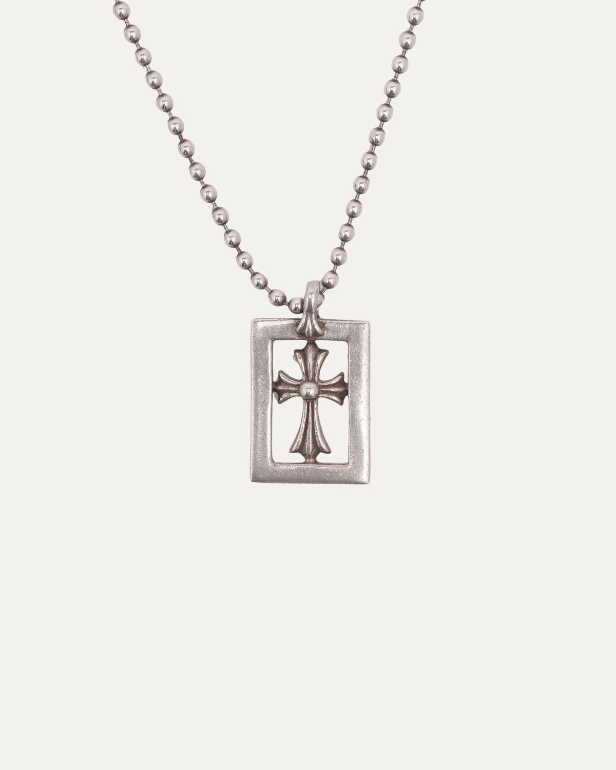 Framed Cross Pendant on Ball Chain