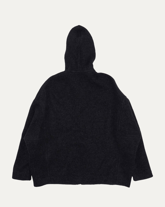 Alpaca Mohair Blend Oversized Gimp Hooded Knit Jacket