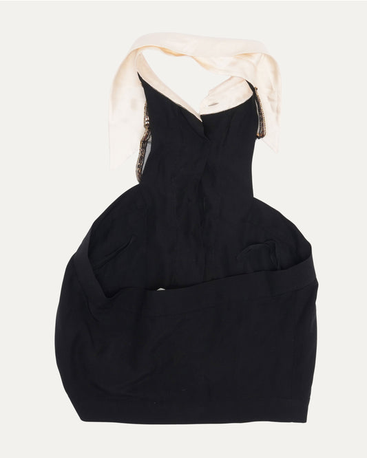 1990s Embellished Tuxedo Halter Top