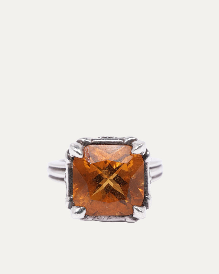 Butterfly Cross Citrine Cocktail Ring