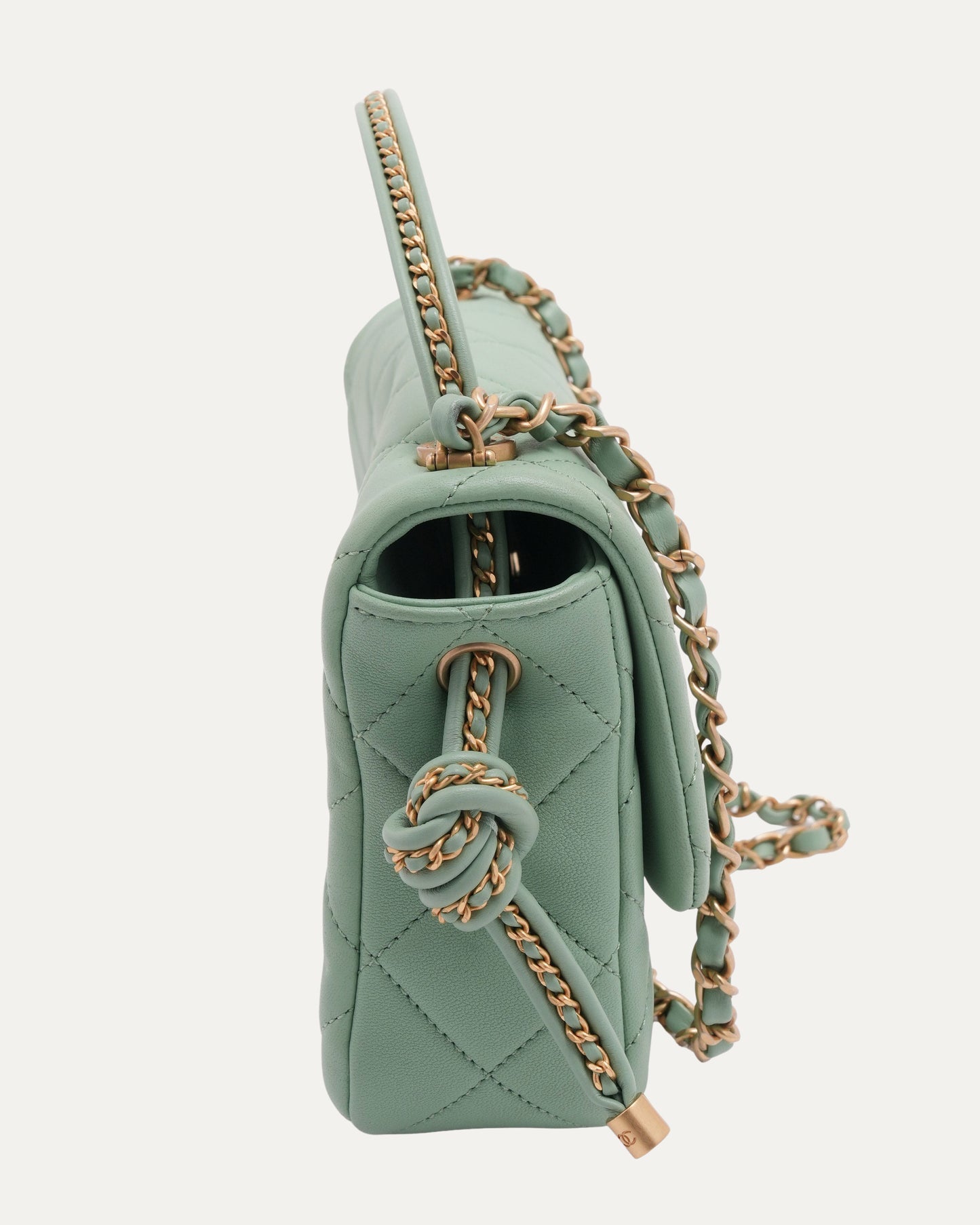 Quilted Side Tassel Flap Bag
