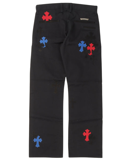 Multicolor Cross Patch Chino Pants