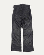 Contrast Panel Leather Pants