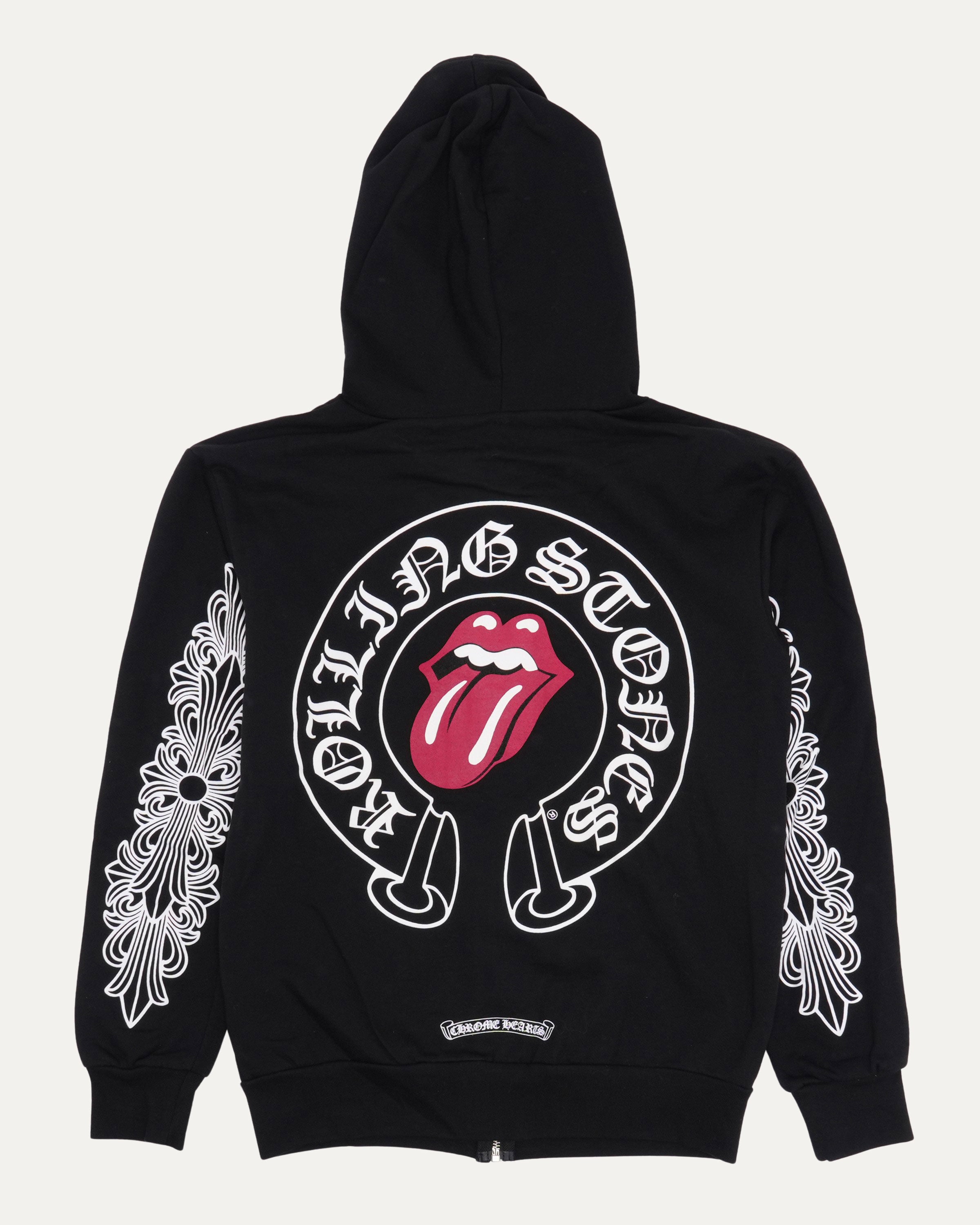 Chrome Hearts Rolling Stones Horseshoe Logo Zip Up Hoodie – Justin