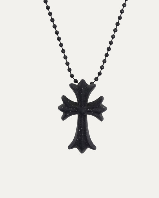 Silichrome Glitter Cross Necklace