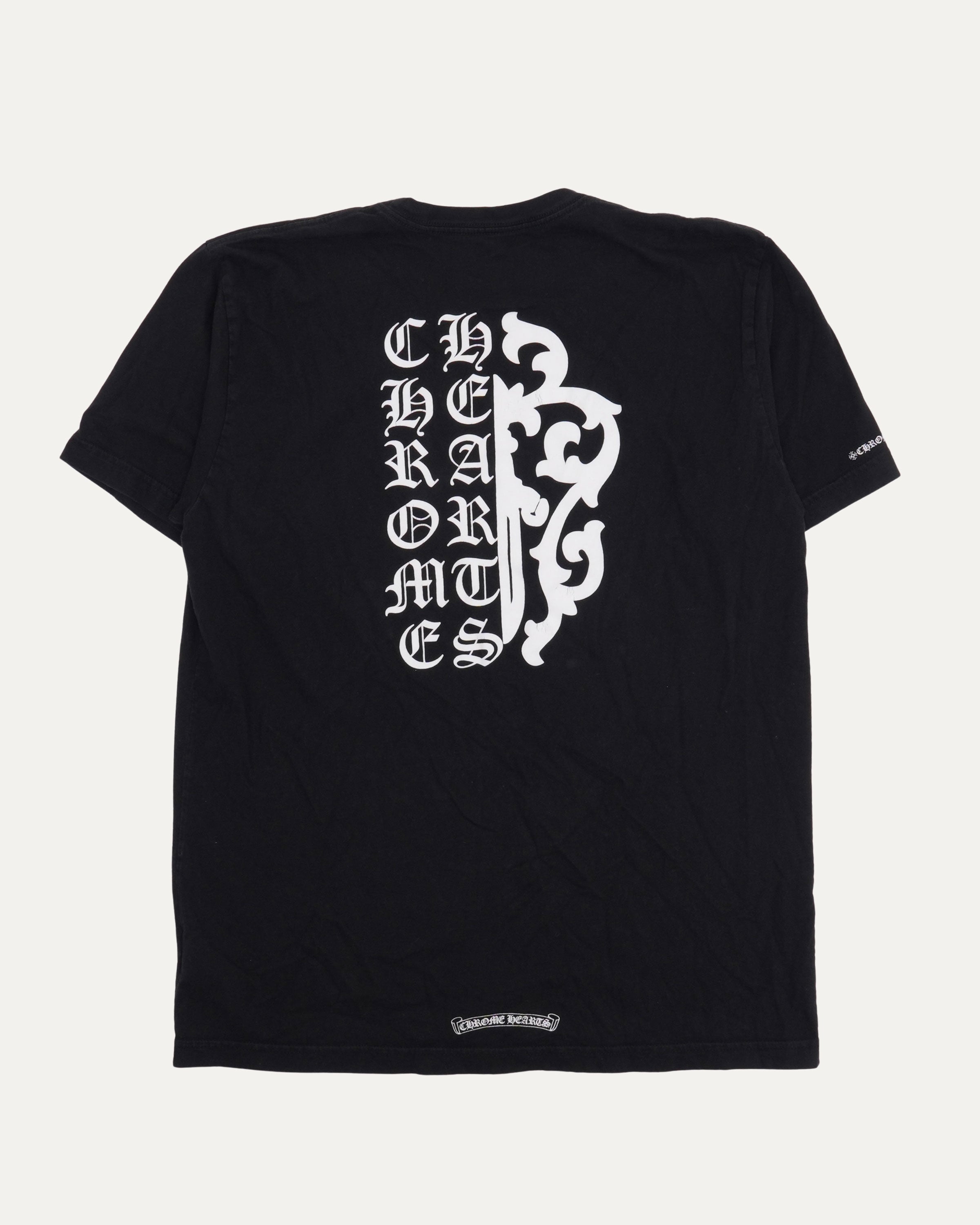 Chrome Hearts Vine Dagger Vertical Logo Mash Up Pocket T-Shirt