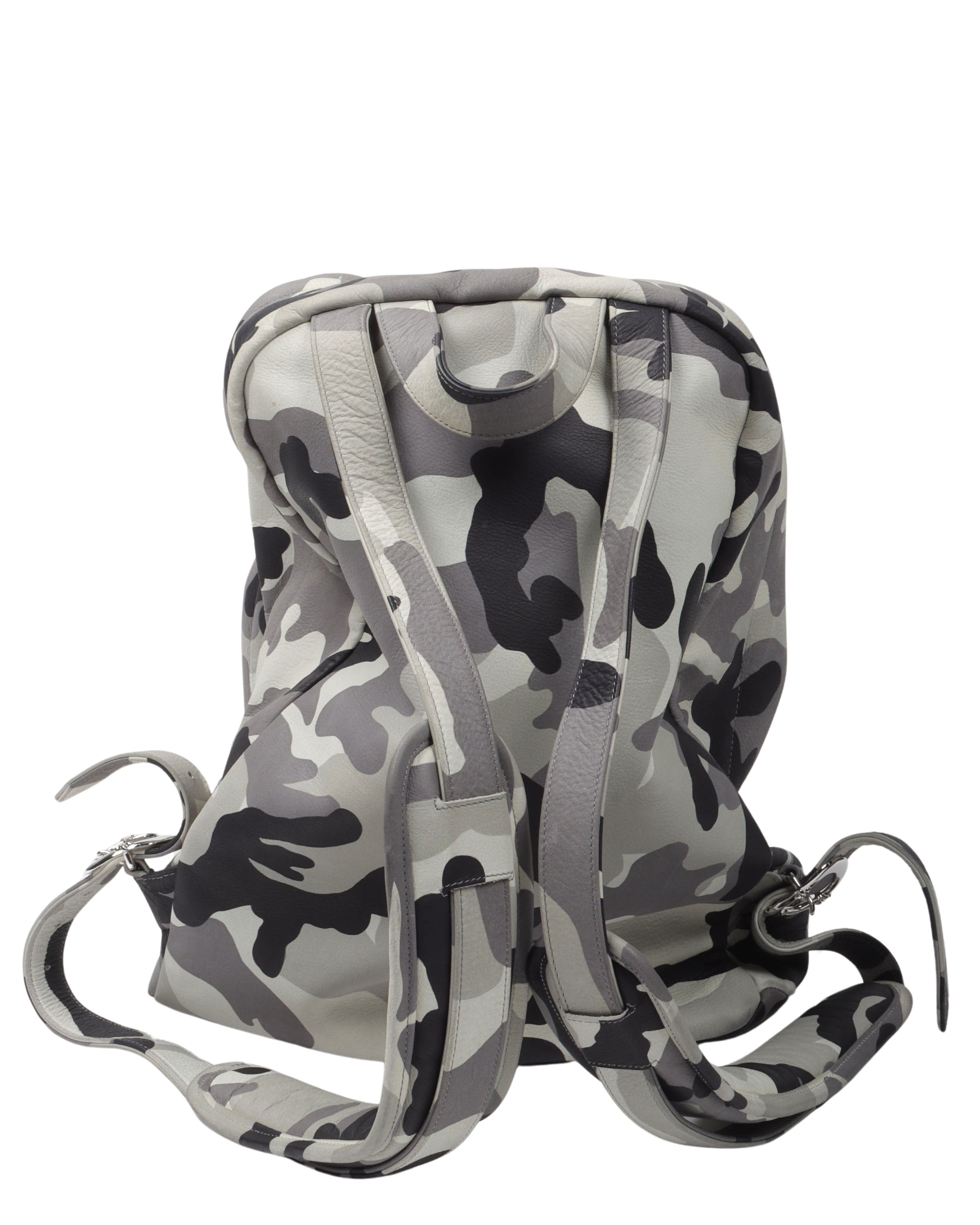 Camouflage Cross Patch Leather Backpack