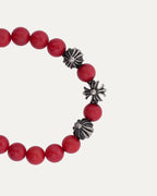 6mm Coral Multi Charm Bead Bracelet