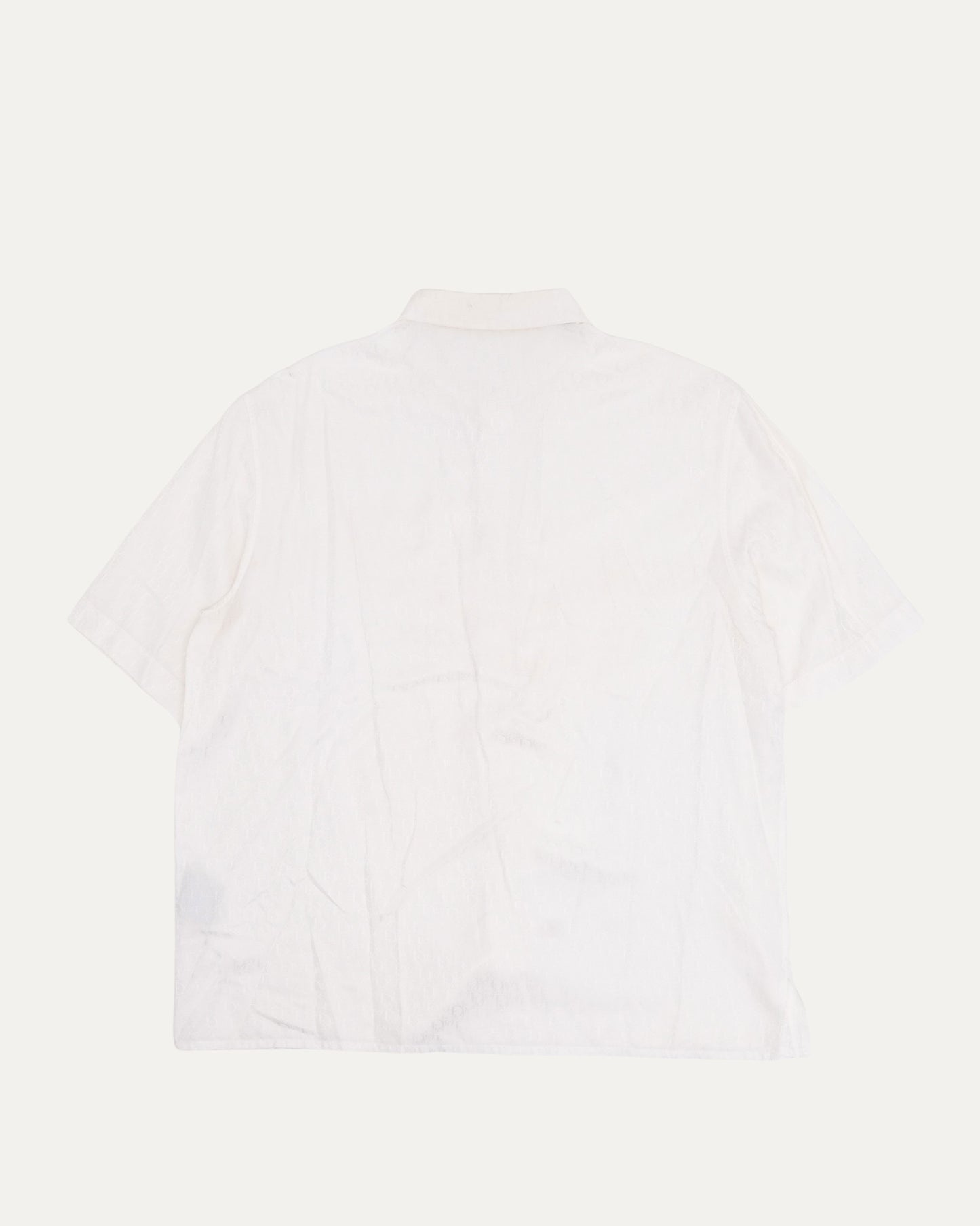 Oblique Monogram Silk Blend Short Sleeve Shirt