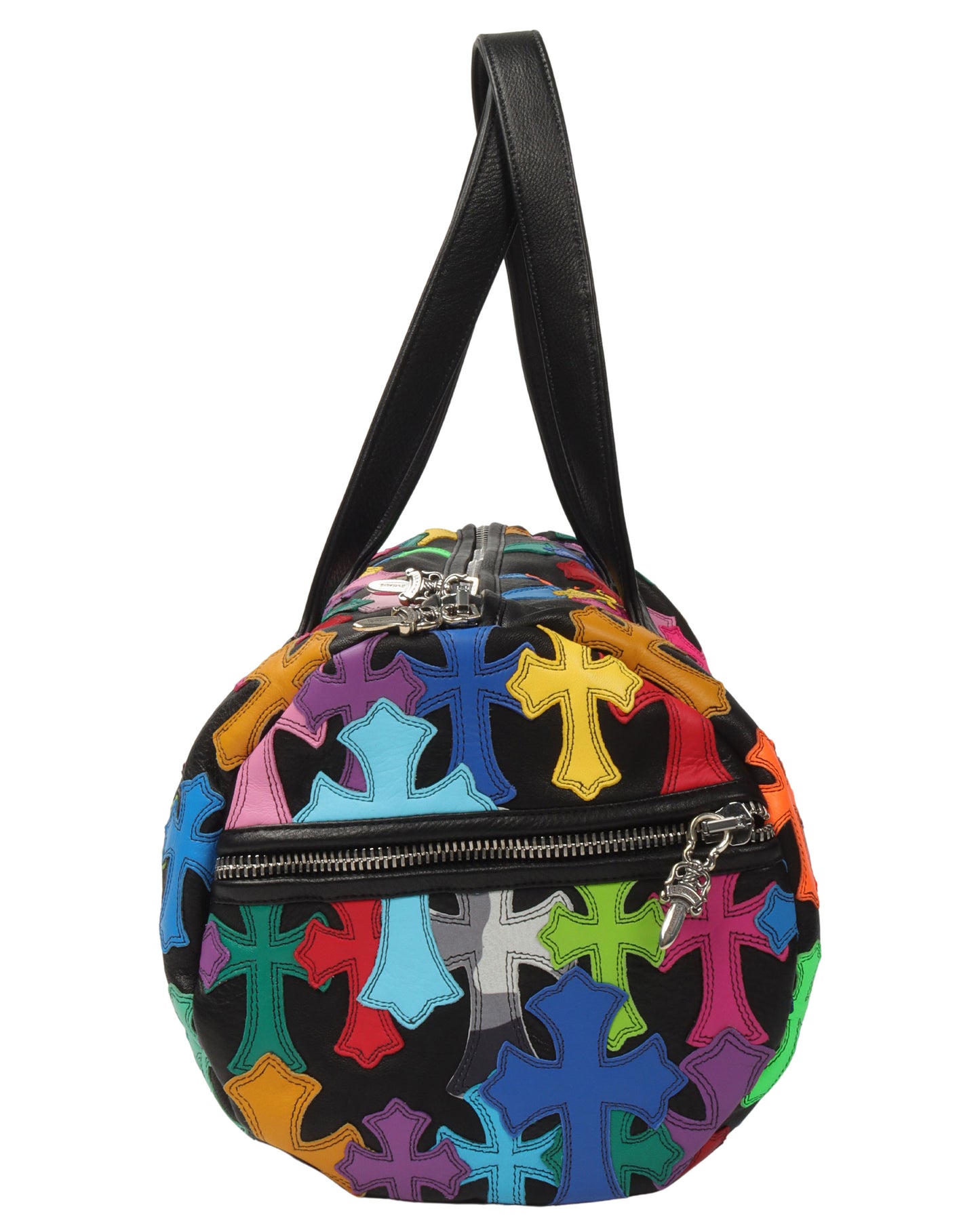 Multicolor Cross Patch Cemetery Mini Duffle Bag