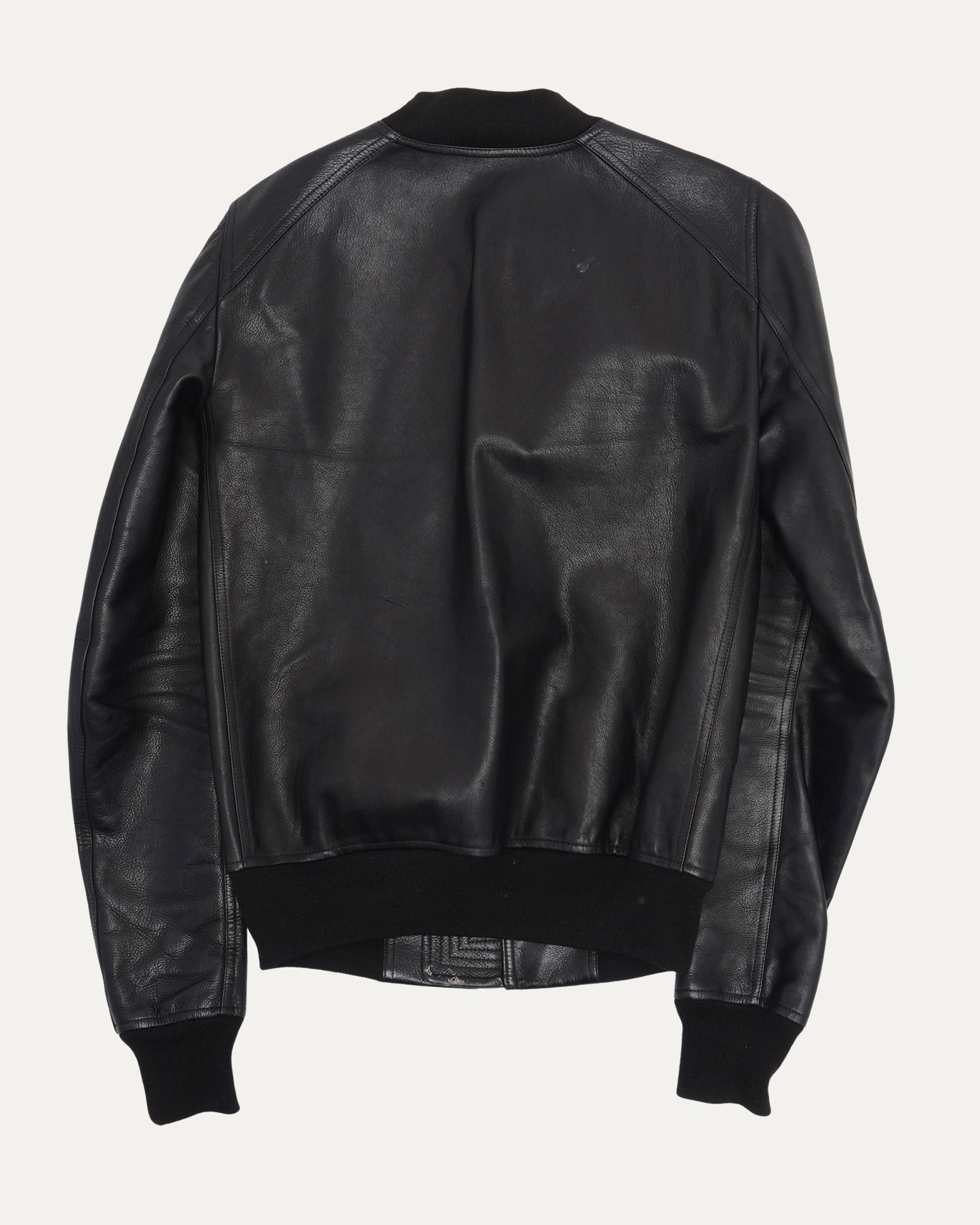Raglan Leather Bomber Jacket