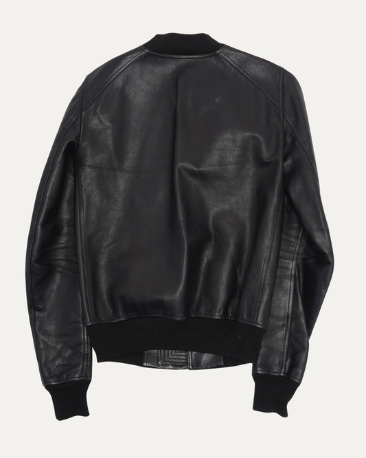 Raglan Leather Bomber Jacket